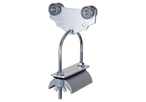 带塑料鞍座的钢制台车，用于扁平电缆（U 型螺栓）